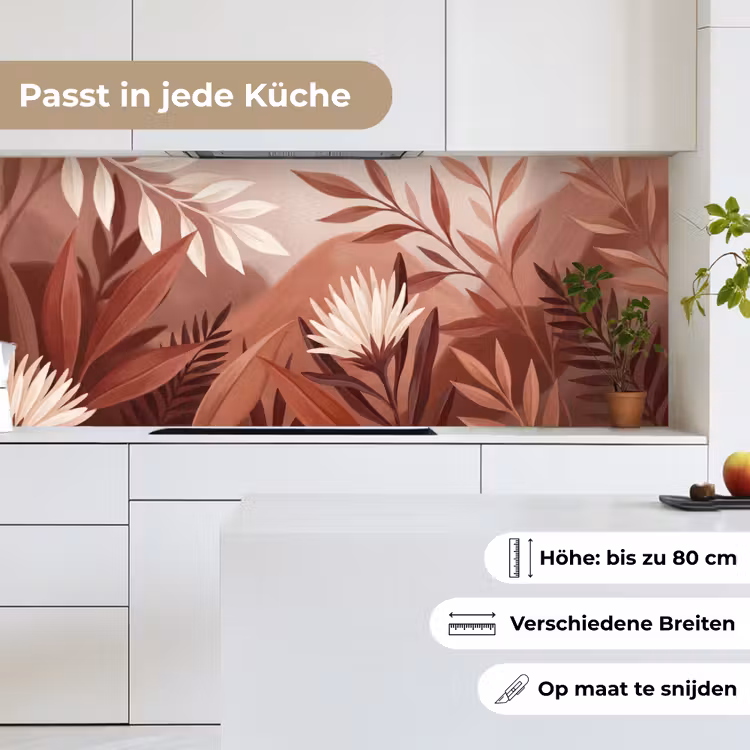 Planten - Bladeren - Botanisch - Modern - Bruin keuken achterwand 2 middel -sfeer4_DE