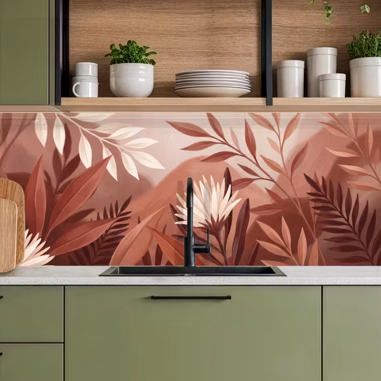 Planten - Bladeren - Botanisch - Modern - Bruin keuken achterwand 2 middel -sfeer3