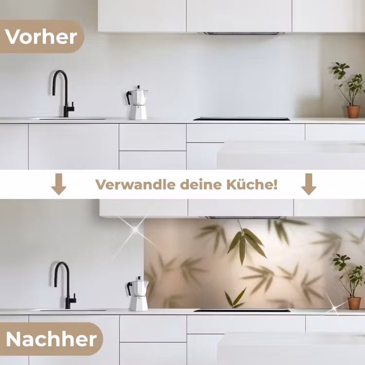 Planten - Bladeren - Natuur - Groen keuken achterwand 2 middel -voor-na_DE