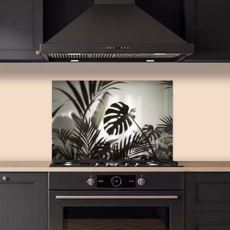 Planten - Bladeren - Natuur - Minimalistisch - Groen keuken achterwand spatscherm klein -sfeer1