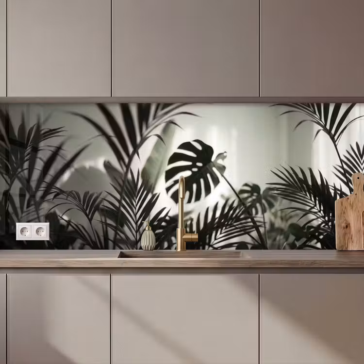 Planten - Bladeren - Natuur - Minimalistisch - Groen keuken achterwand 2 middel zz_3dshopping