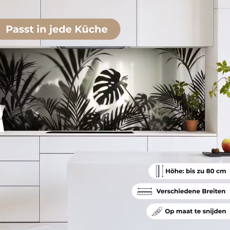 Planten - Bladeren - Natuur - Minimalistisch - Groen keuken achterwand 2 middel -sfeer4_DE