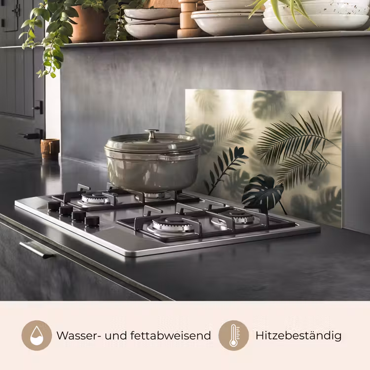 Planten - Bladeren - Schaduwen - Groen - Modern keuken achterwand spatscherm klein -usp_DE