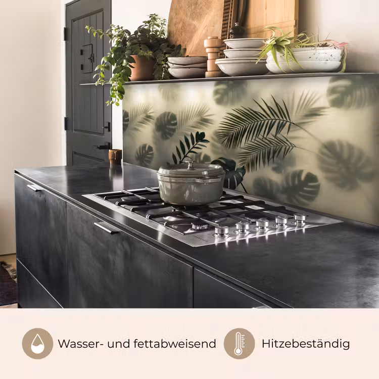 Planten - Bladeren - Schaduwen - Groen - Modern keuken achterwand 2 middel -usp_DE
