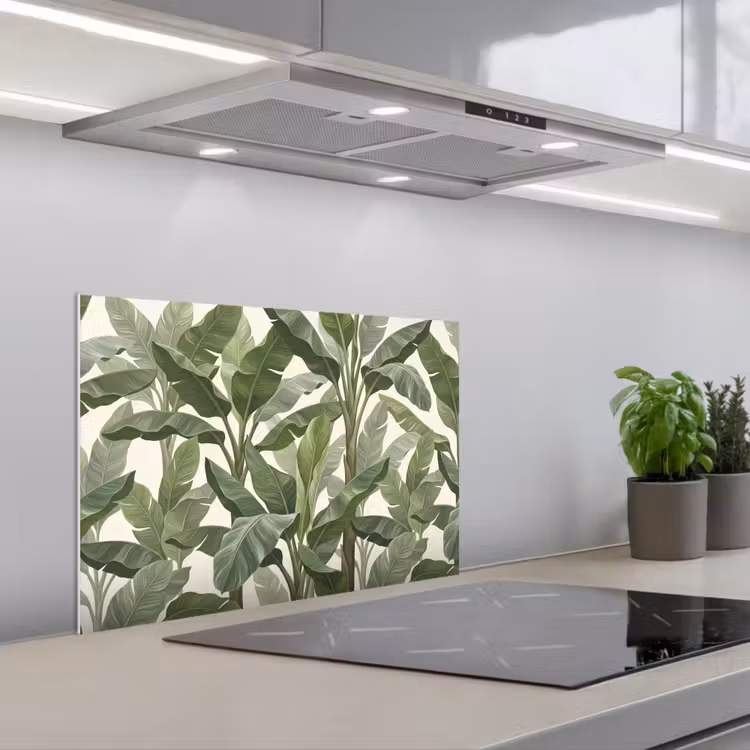 Planten - Bladeren - Tropisch - Groen keuken achterwand spatscherm klein -3d_schuin