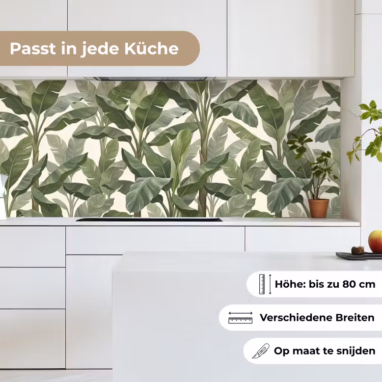 Planten - Bladeren - Tropisch - Groen keuken achterwand 2 middel -sfeer4_DE