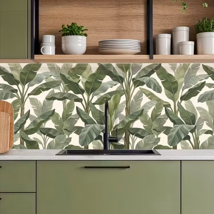 Planten - Bladeren - Tropisch - Groen keuken achterwand 2 middel -sfeer3