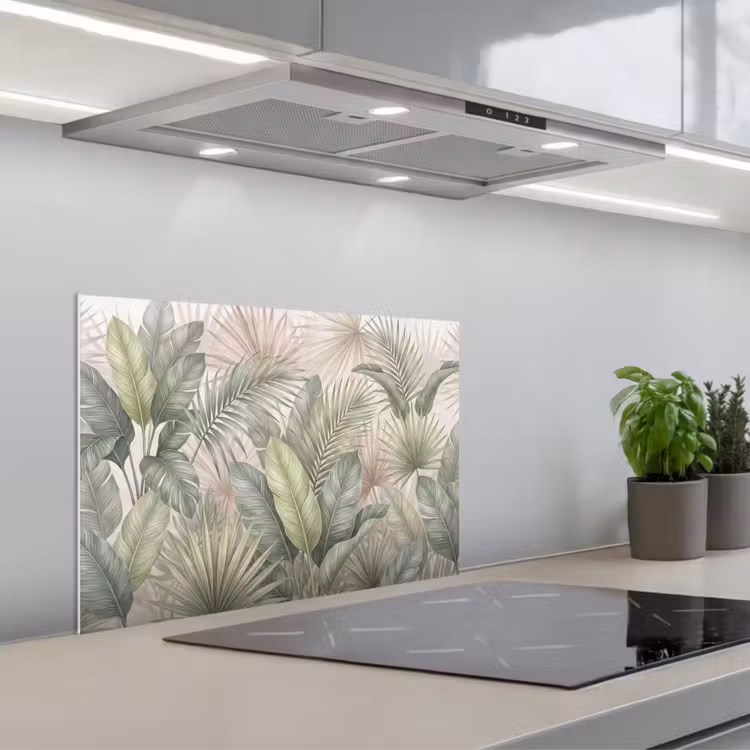Planten - Tropisch - Bladeren - Groen - Natuur keuken achterwand spatscherm klein -3d_schuin