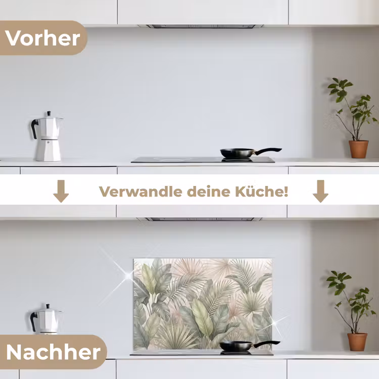 Planten - Tropisch - Bladeren - Groen - Natuur keuken achterwand spatscherm klein -voor_na_DE