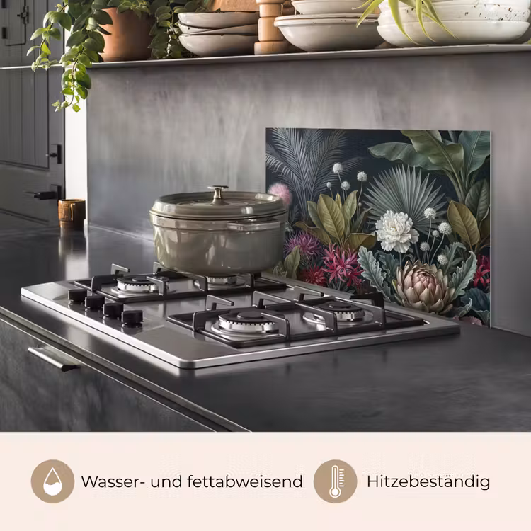 Planten - Tropisch - Botanisch - Donker - Groen keuken achterwand spatscherm klein -usp_DE