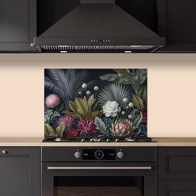 Planten - Tropisch - Botanisch - Donker - Groen keuken achterwand spatscherm klein -sfeer1