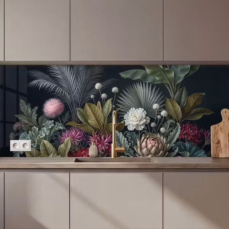 Planten - Tropisch - Botanisch - Donker - Groen keuken achterwand 2 middel zz_3dshopping