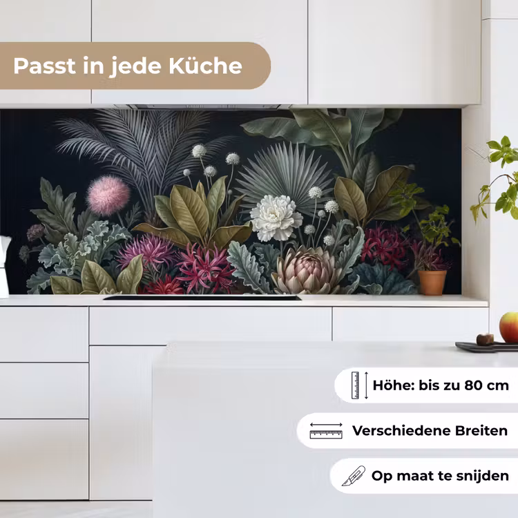 Planten - Tropisch - Botanisch - Donker - Groen keuken achterwand 2 middel -sfeer4_DE