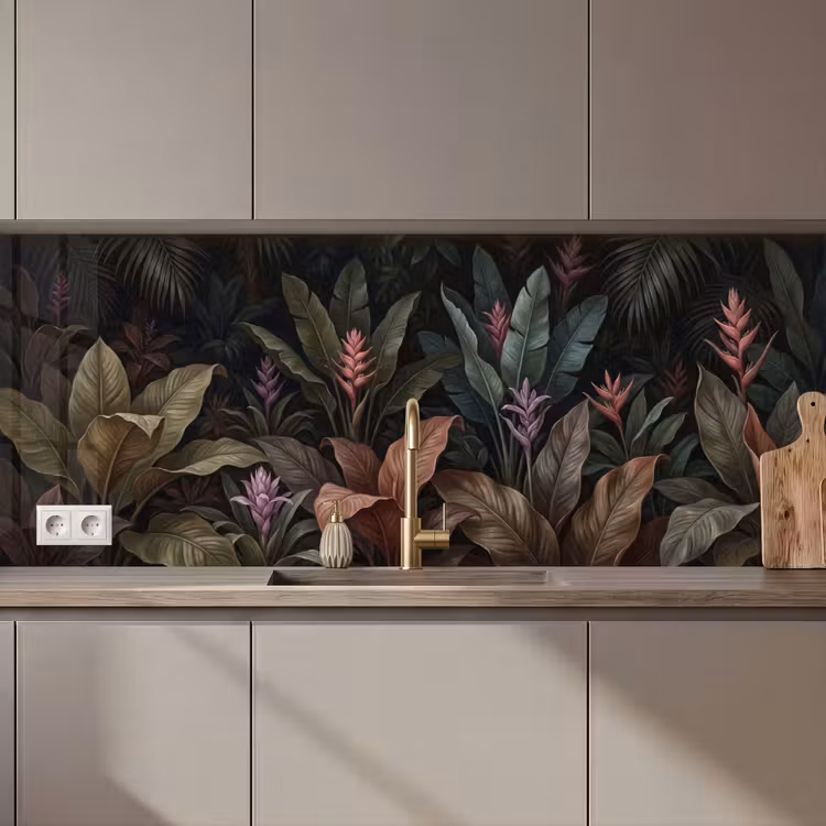 Planten - Tropisch - Jungle - Donker - Natuur keuken achterwand 2 middel zz_3dshopping