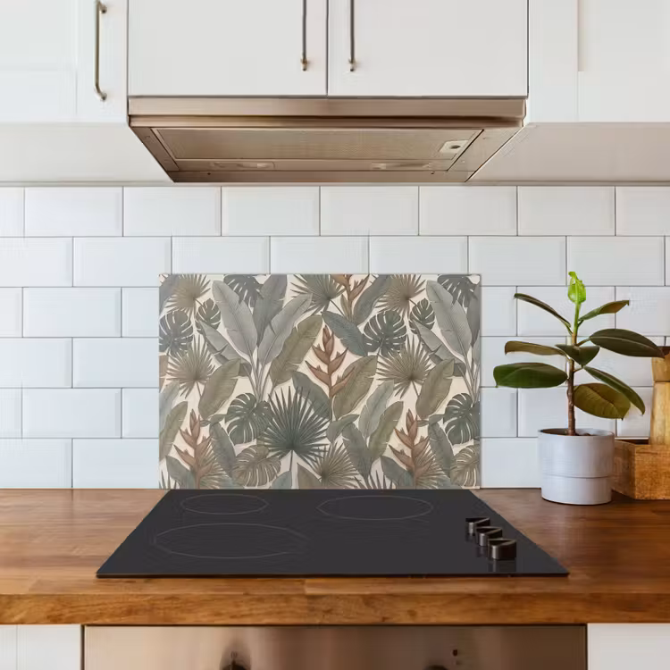Planten - Tropisch - Natuur - Illustratie - Groen keuken achterwand spatscherm klein -sfeer2