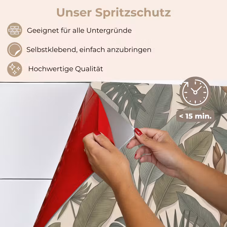 Planten - Tropisch - Natuur - Illustratie - Groen keuken achterwand spatscherm klein -spatscherm_DE