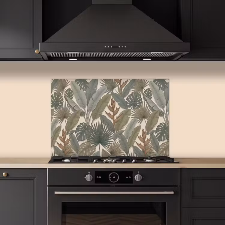 Planten - Tropisch - Natuur - Illustratie - Groen keuken achterwand spatscherm klein -sfeer1
