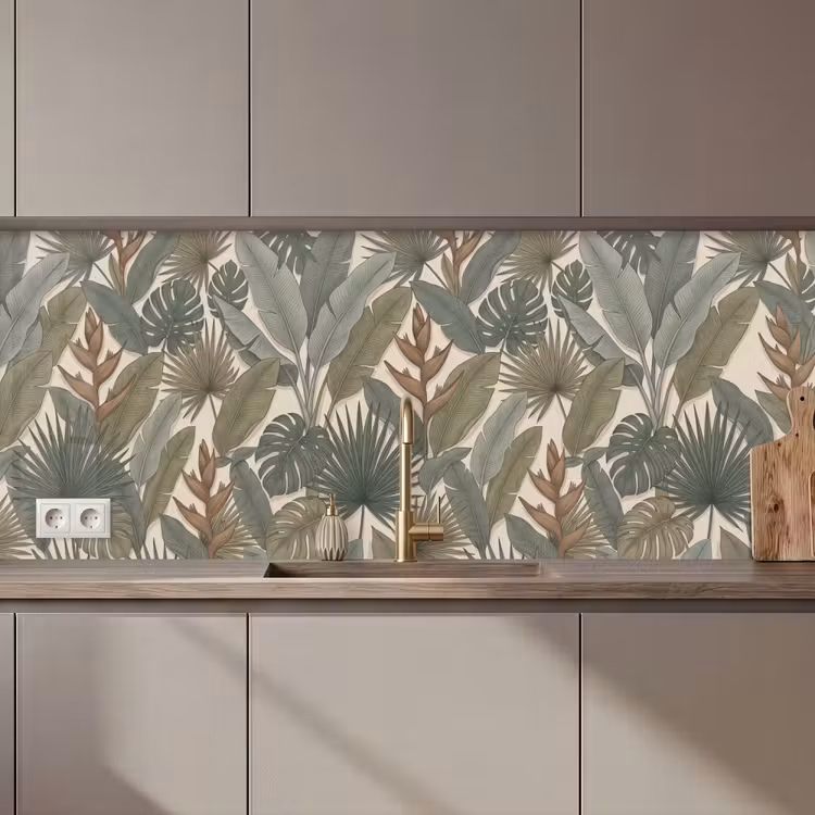 Planten - Tropisch - Natuur - Illustratie - Groen keuken achterwand 2 middel zz_3dshopping