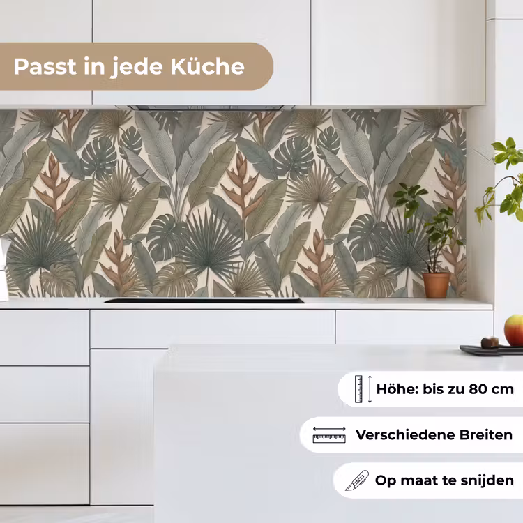 Planten - Tropisch - Natuur - Illustratie - Groen keuken achterwand 2 middel -sfeer4_DE
