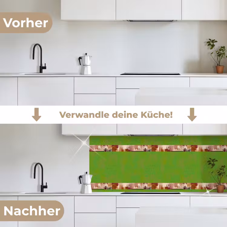 Penseelstrepen - Herfstsymfonie - Bordeauxrood keuken achterwand 2 middel 871 -voor-na_DE