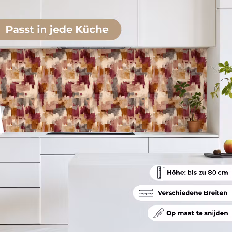 Penseelstrepen - Herfstsymfonie - Bordeauxrood keuken achterwand 2 middel 871 -sfeer4_DE