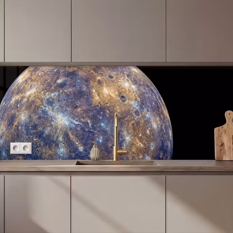 Küchenrückwand - Planet – Krater – Weltraum - Planeet - Kraters - Ruimte keuken achterwand 2 middel zz_3dshopping