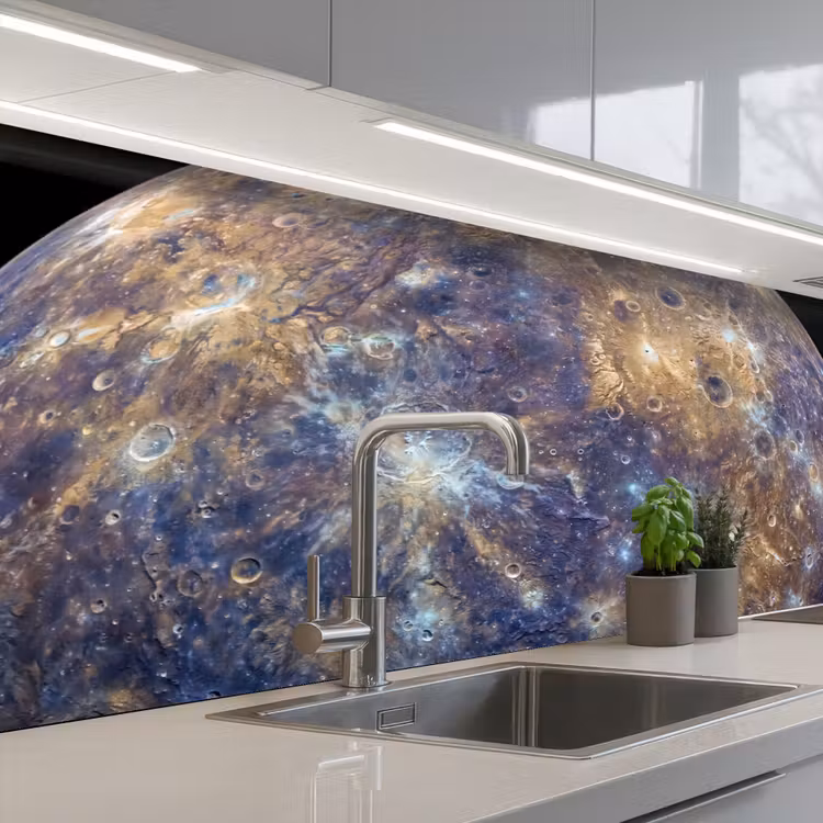 Küchenrückwand - Planet – Krater – Weltraum - Planeet - Kraters - Ruimte keuken achterwand 2 middel