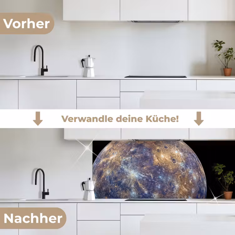 Küchenrückwand - Planet – Krater – Weltraum - Planeet - Kraters - Ruimte keuken achterwand 2 middel