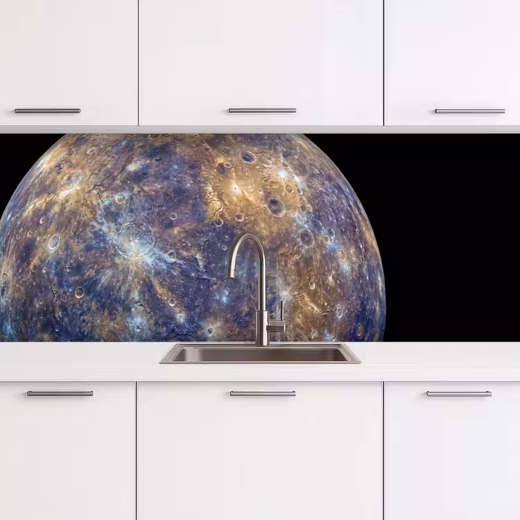 Küchenrückwand - Planet – Krater – Weltraum - Planeet - Kraters - Ruimte keuken achterwand 2 middel
