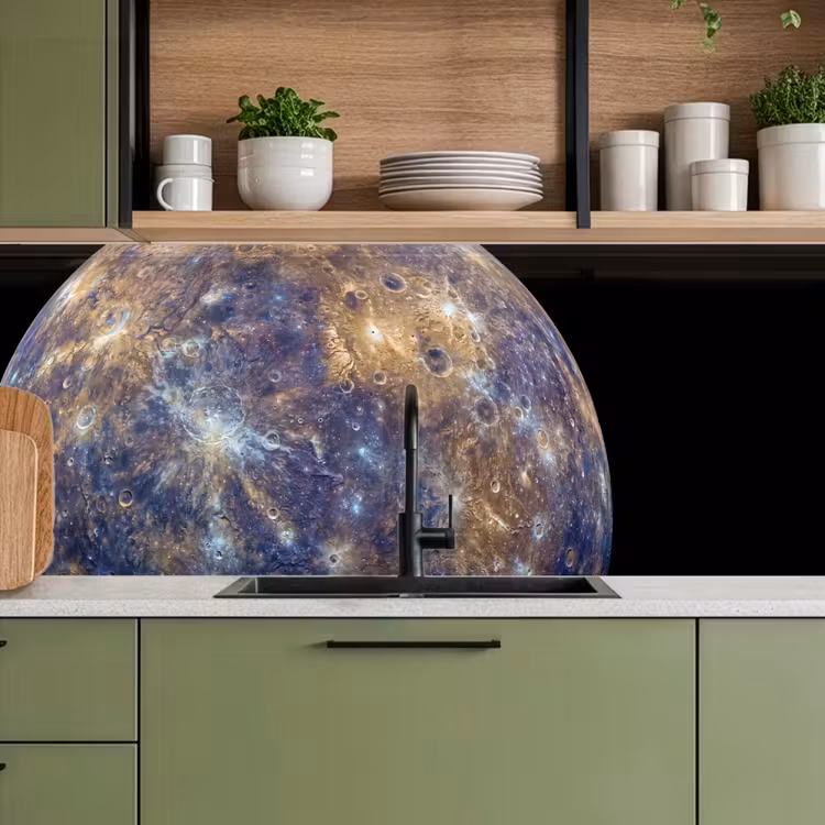 Küchenrückwand - Planet – Krater – Weltraum - Planeet - Kraters - Ruimte keuken achterwand 2 middel