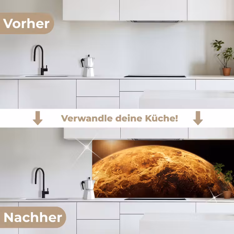 Küchenrückwand - Planet – Weltraum – Orange - Planeet - Ruimte - Oranje keuken achterwand 2 middel
