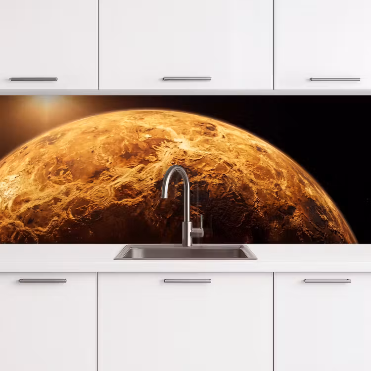 Küchenrückwand - Planet – Weltraum – Orange - Planeet - Ruimte - Oranje keuken achterwand 2 middel