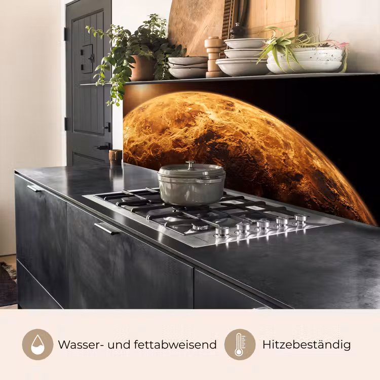 Küchenrückwand - Planet – Weltraum – Orange - Planeet - Ruimte - Oranje keuken achterwand 2 middel
