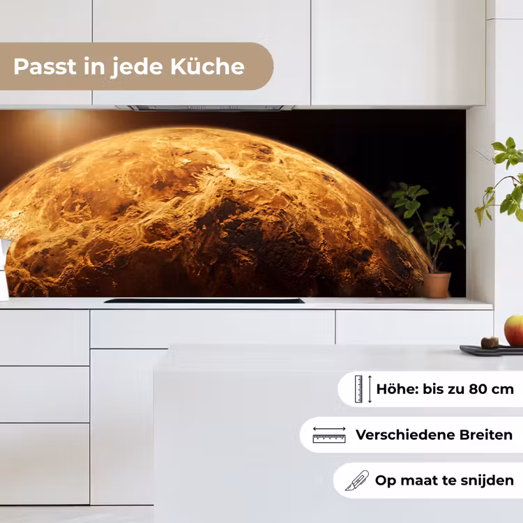 Küchenrückwand - Planet – Weltraum – Orange - Planeet - Ruimte - Oranje keuken achterwand 2 middel
