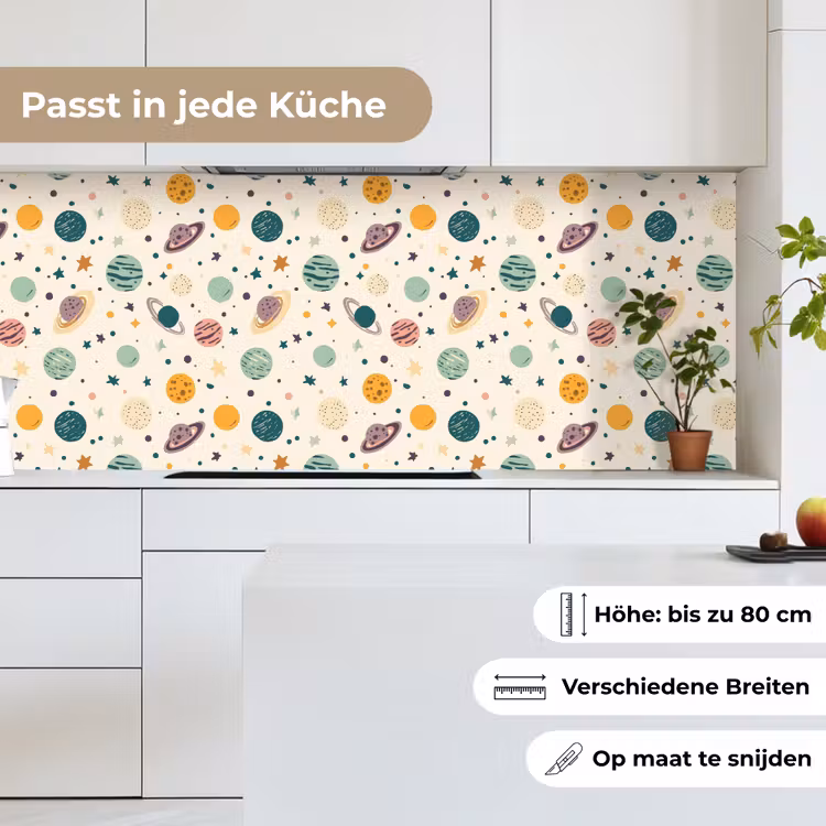 Planeten - Retro - Kleurrijk keuken achterwand 2 middel 871 -sfeer4_DE