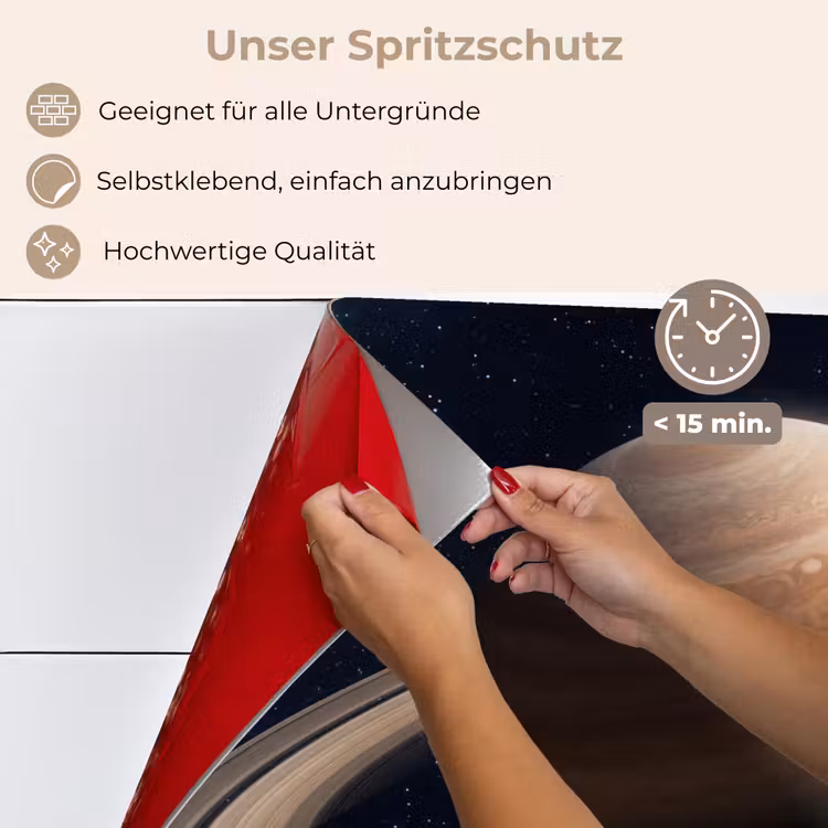 Planeten - Saturnus - Ruimte keuken achterwand spatscherm klein -spatscherm_DE