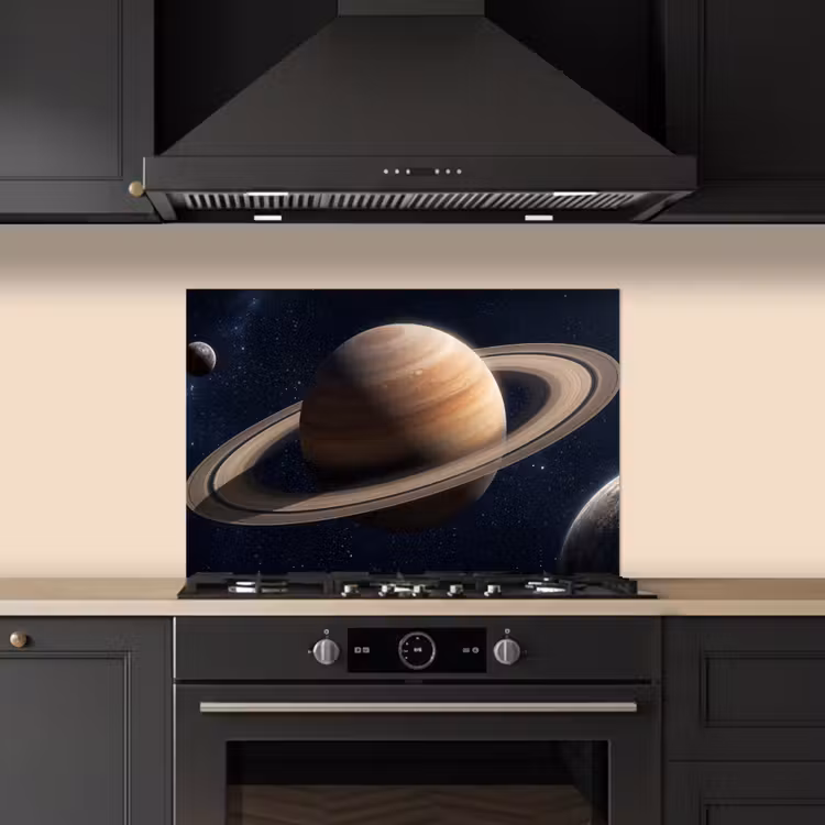 Planeten - Saturnus - Ruimte keuken achterwand spatscherm klein -sfeer1