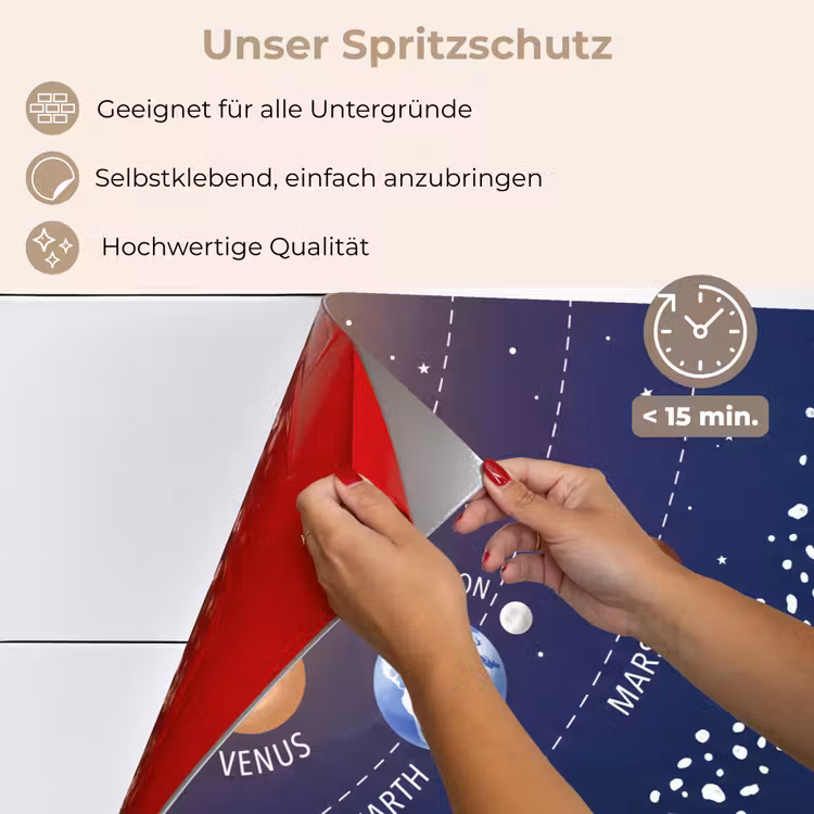 Planetenstelsel - Ruimte - Illustratie keuken achterwand spatscherm klein -spatscherm_DE