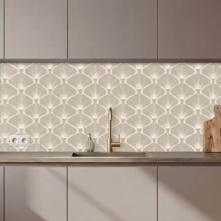 Paneel - Ginkgo - Zand keuken achterwand 2 middel 871 zz_3dshopping
