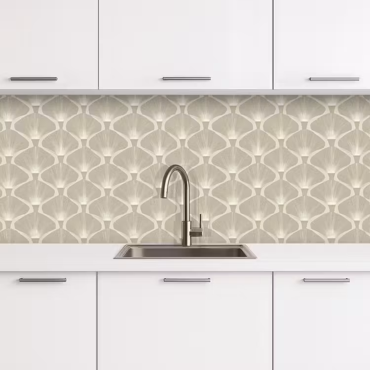 Paneel - Ginkgo - Zand keuken achterwand 2 middel 871 -3d