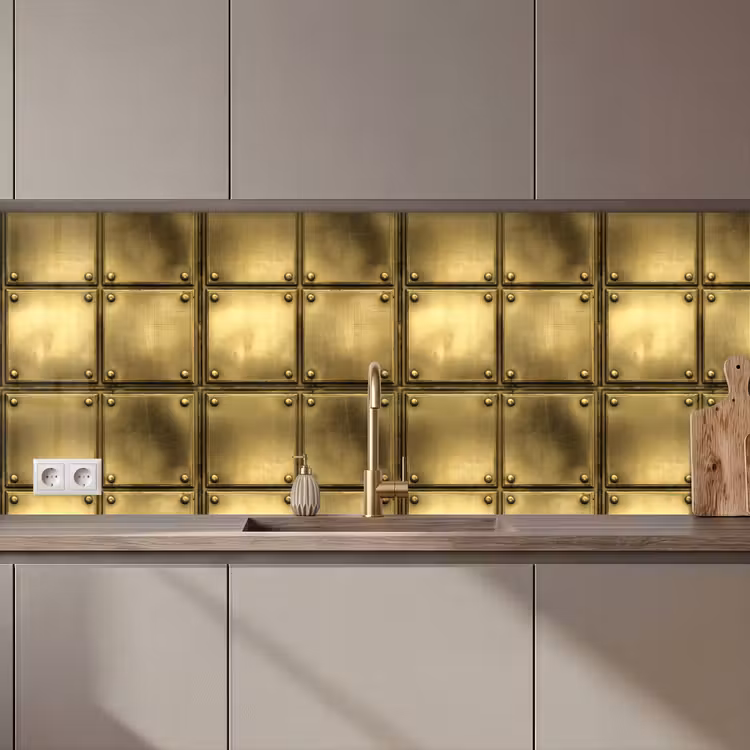 Platen - Industrieel - Stoer - Goud keuken achterwand 2 middel 871 zz_3dshopping