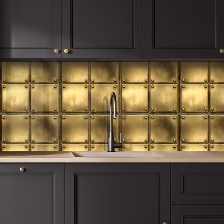 Platen - Industrieel - Stoer - Goud keuken achterwand 2 middel 871 -sfeer1