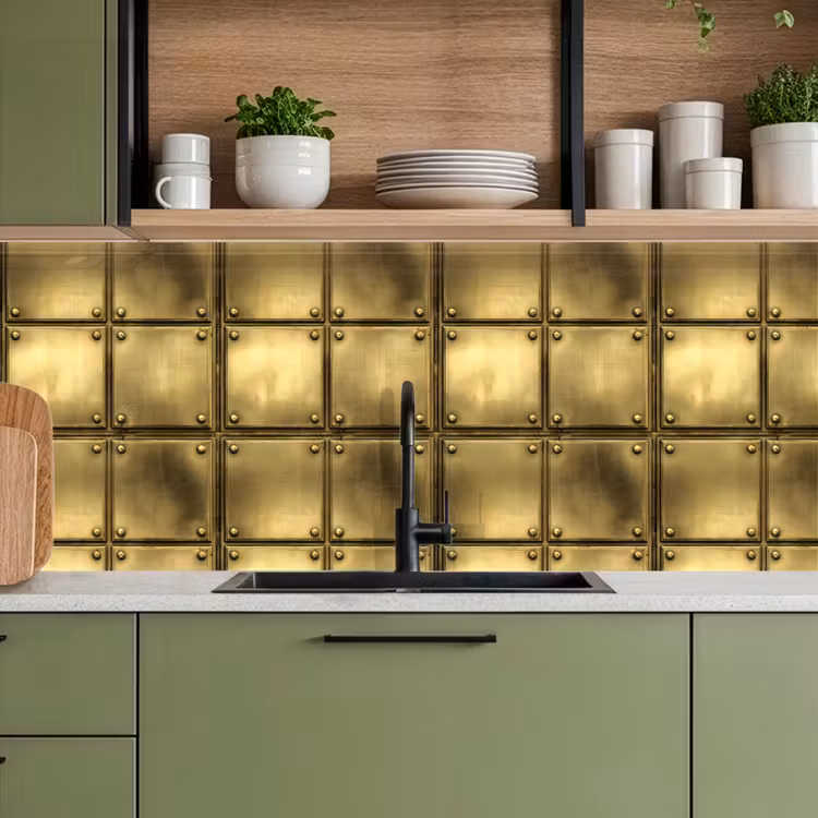 Platen - Industrieel - Stoer - Goud keuken achterwand 2 middel 871 -sfeer3