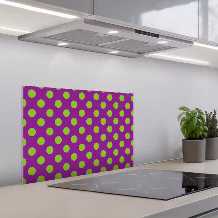 Stippen - Klassiek - Groen keuken achterwand spatscherm klein 900 -3d_schuin