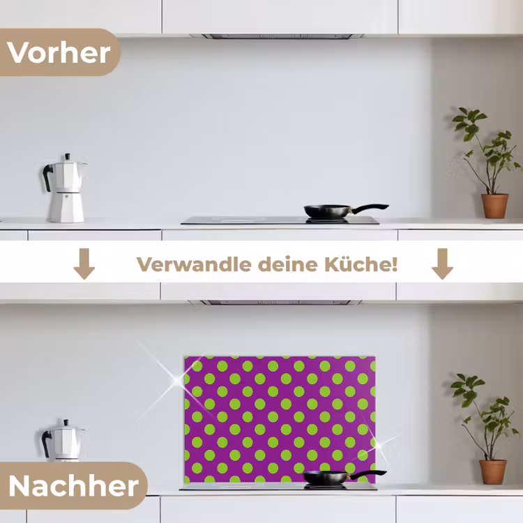 Stippen - Klassiek - Groen keuken achterwand spatscherm klein 900 -voor_na_DE