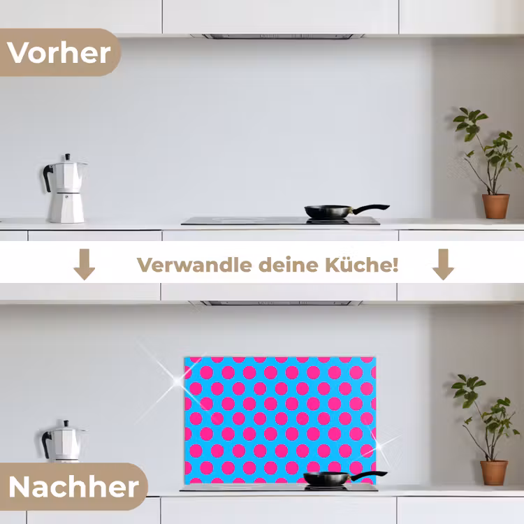 Stippen - Klassiek - Roze keuken achterwand spatscherm klein 900 -voor_na_DE