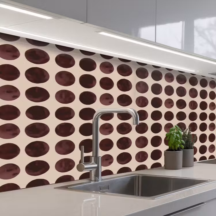 Stippen - Patroon - Bruin keuken achterwand 2 middel 871 -3d_schuin