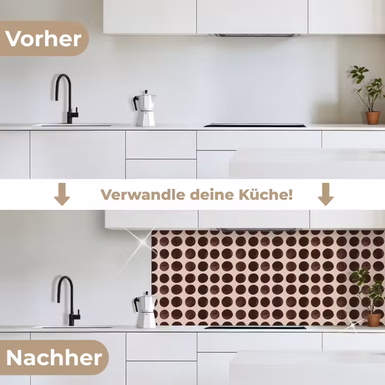 Stippen - Patroon - Bruin keuken achterwand 2 middel 871 -voor-na_DE