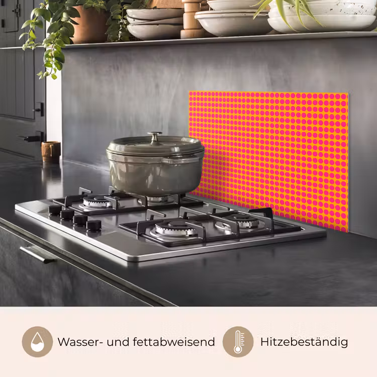 Stippen - Patroon - Oranje keuken achterwand spatscherm klein 900 -usp_DE