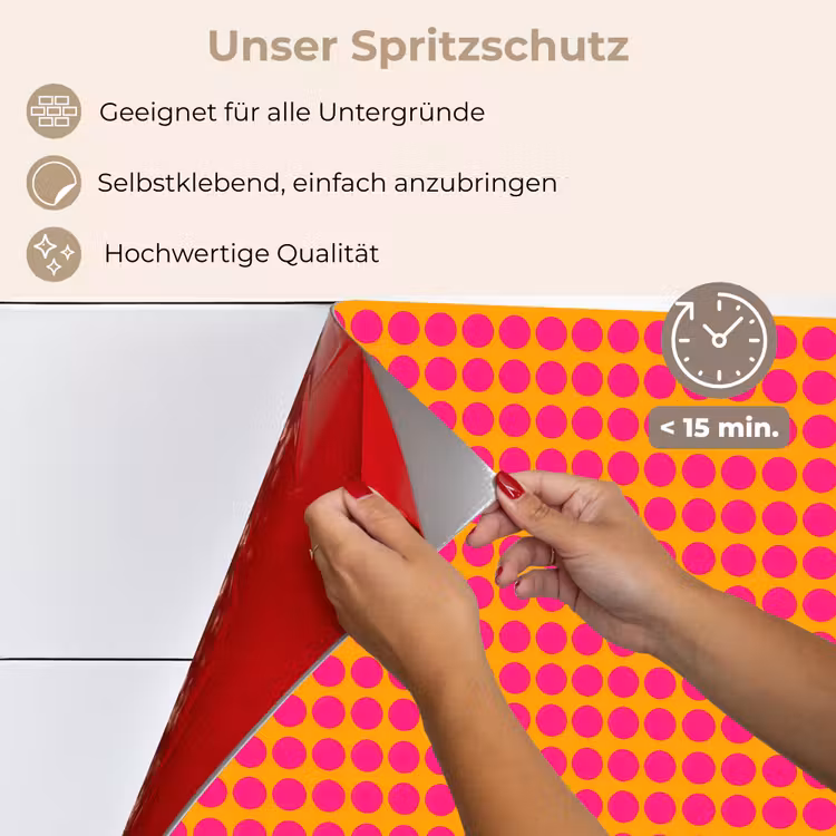 Stippen - Patroon - Oranje keuken achterwand spatscherm klein 900 -spatscherm_DE